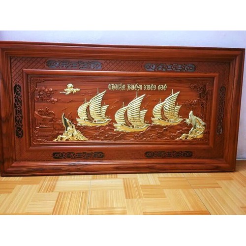 Tranh Thuận Buồm Xuôi Gió Gỗ Hương